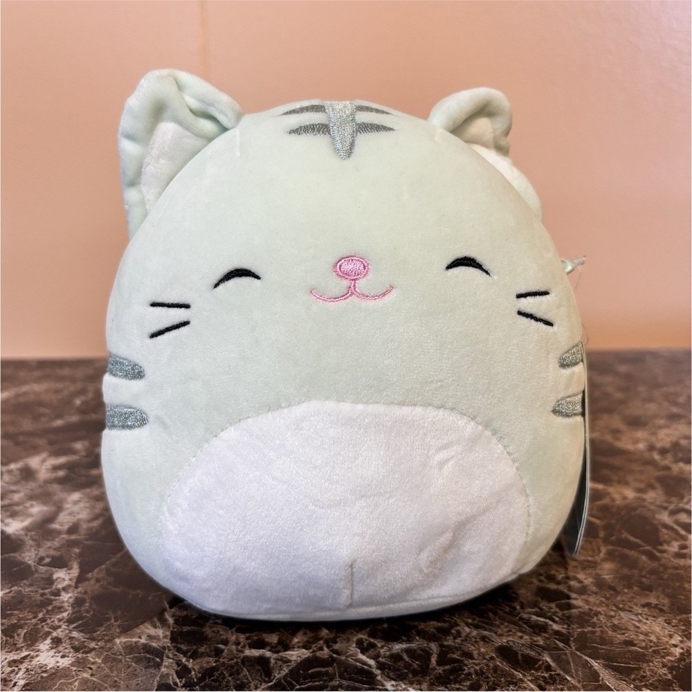 Squishmallows Chase Green/White Cat Plush Doll Small 8in Washable 2024